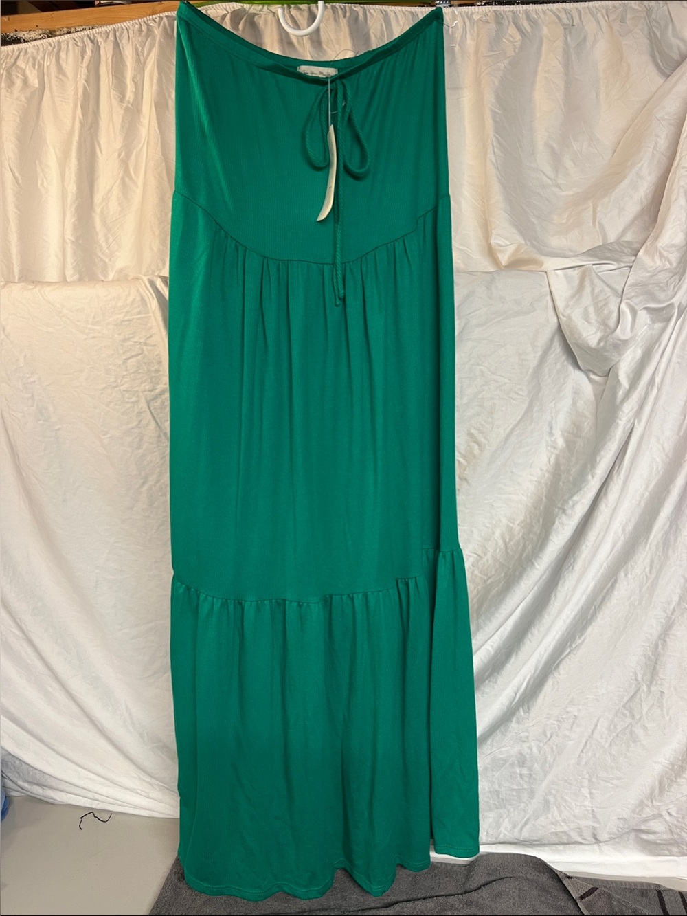 See You Monday Emerald Green Maxi Dress with Tie Neck